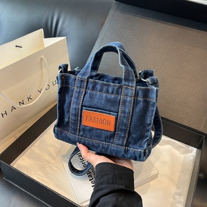 Bolso Bandolera Mini Retro de Moda para Mujer, Cierre de Cremallera, Aislado, de Mezclilla, con Forro de Poliéster, Venta al Por Mayor - Product Image 2