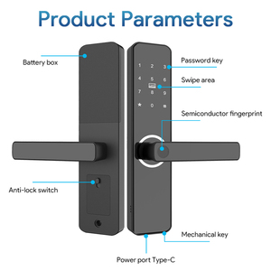 Locstar <span class=keywords><strong>Serure</strong></span> De Porte Intelligent TTlock Tuya App Fechadura Serrure De Porte Intelligente Biométrique Numérique pour la Sécurité à Domicile - Product Image 4