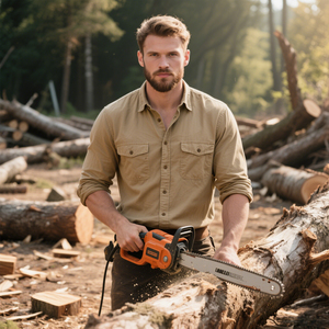 High Quality Work Clothes Cotton Shirts Casual Thickened Button-<b>down</b> Men's Outdoor Casual Solid-color Shirts - Product Image 4
