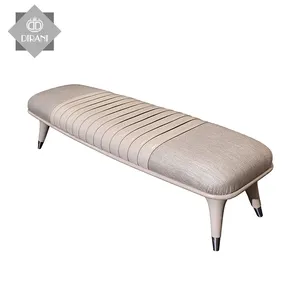 迪拉尼设计家居家具卧室软垫长凳新款豪华丝绒织物长凳