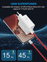 Chargeur Super Rapide 120W pour Oneplus SuperVOOC avec Câble USB 8A pour OnePlus 13 13R 13T 13S Chargeur Rapide