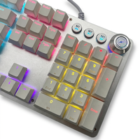 Clavier mécanique filaire personnalisé à 104 touches, rétroéclairage RVB, cadre métallique avec bouton multimédia pour le jeu et le bureau, OEM ODM pris en charge