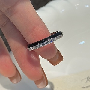S925 Pure Silver Black Drop Glazed <b>Ring</b> Niche Design <b>Gold</b> Plating Simple Fashionable Medieval <b>Vintage</b> Micro Inlaid Zircon <b>Ring</b> - Product Image 4