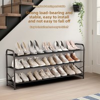 Étagère à chaussures en métal empilable à trois niveaux pour la maison, design minimaliste moderne, pour l'entrée, utilisation en intérieur