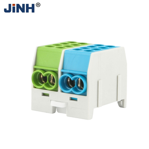 JHT3-25 (2p2) thân cây dòng chi nhánh distributionterminal khối 100A 2 cực đôi 2.5-25mm2 cách điện màu xanh + màu xanh lá cây Brass kết nối - Product Image 2