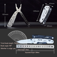 Multi-Tool Couteau de poche métrique avec mâchoire dentelée Équipement de survie de camping Pince pliante Ciseaux et tournevis OEM Personnalisable