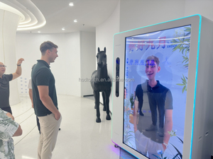 La mejor pantalla de holograma de tamaño humano de 86 pulgadas proyección Wifi HD gabinete pantalla táctil <span class=keywords><strong>Lcd</strong></span> escaparate interactivo 3D caja transparente - Product Image 6