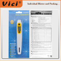 Vicimètre stylo plat type sonde en acier inoxydable détection numérique LED blanc noir Thermomètre