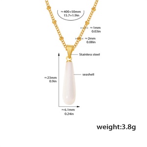 Collier de haute qualité plaqué or en acier inoxydable avec pendentif goutte d'eau pour femmes - Product Image 5