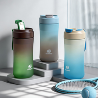 Gobelet à café PC 400 ml pour enfants, ouverture à boire directement, avec poignée – Étanche, réutilisable, écologique, sans danger pour les aliments, pour la rentrée scolaire