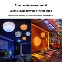 Applique murale moderne de lune de conception de demi-planète pour la lumière colorée de décoration extérieure de restaurant de salon