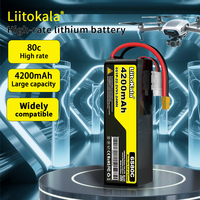 Batterie au lithium Liitokala 22.2V 4200mAh 80C 6S, utilisée pour les drones modèles d'avions haute puissance, avec connecteur Deanst XT60 XT90 TRX