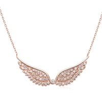 Collar con Colgante de Alas de Ángel Gemnel Brass Party, Chapado en Oro de 18K, Chapado en Rodio, con Circonitas Cúbicas, Gran Venta, para Mujer