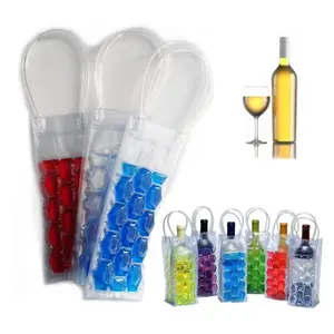 Koeltas Handvat Chill Bags Wijn Met Plastic Trending Producten 2024 Nieuwkomers Gel Ice Pack Fles Pvc Aangepaste Kleur Kada