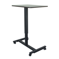 Bureau réglable pneumatique avec levage en un clic, structure en acier robuste et durable, adapté pour le bureau à domicile et l'utilisation en classe