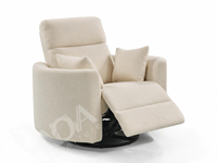 Fauteuil inclinable électrique à bascule en tissu bouclé crème, surdimensionné, pour chambre d'enfant, avec port USB-C
