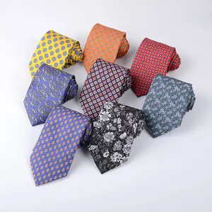 2024 Fashion Design Luxury Men's 100% Silk Necktie Printed Patterned Silk Business Neck Ties With Custom Logo