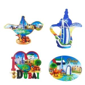 Customized 3D Souvenirs Saudi Arabia Fridge Magnets Resin Burj Al Arab Magnet For Sales