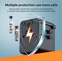 Adaptateur de voyage universel Worldplug 3 prises AC 45W GaN Chargeur rapide compatible Europe/Royaume-Uni/Australie/USA