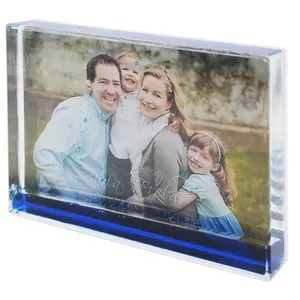 4 "על ידי 6" סנטימטרים עיצוב הבית ברור פלסטיק מסגרת תמונה עם גליטר sparkle ברור פלסטיק מסגרת תמונה