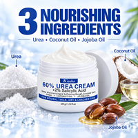 Crème pour les pieds à 60 % d'urée, marque privée, avec huile de noix de coco et de jojoba, soin adoucissant pour talons, coudes et genoux, approvisionnement en gros pour importateurs