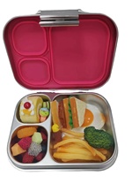 Boîte à lunch pour adultes et enfants, 800 ml, en acier inoxydable 304, bento, boîte à lunch sécurisée, joint en silicone, étanche