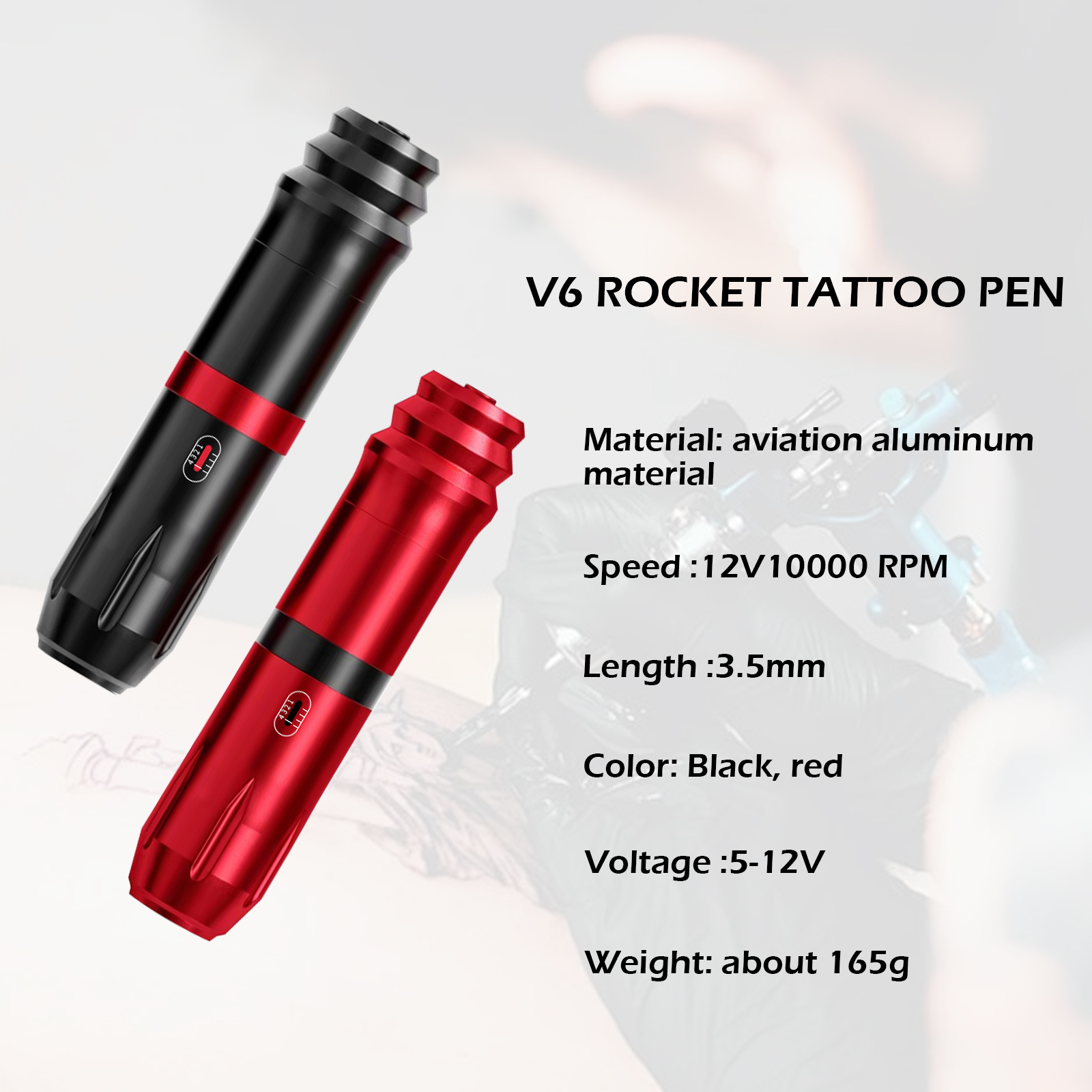 Stylo de tatouage rouge ou noir 1 pièce