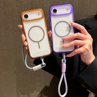 Casing Lanyard Transparan Untuk IPhone 17 16 15 Pro Max 17 Air 14 Plus 12 13 Pengisian Daya Nirkabel Magnetik Penutup Transparan