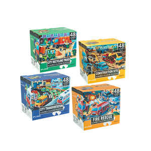 Rompecabezas de piso gigante de camión de reciclaje urbano de 48 piezas para niños mayores de 3 años, juguete educativo con caja de regalo - Product Image 3