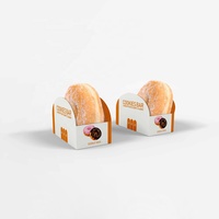 Vente en gros, emballage en papier alimentaire jetable, boîte de beignets individuelle avec logo