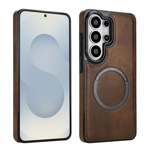 Coque de téléphone <span class=keywords><strong>Samsung</strong></span> S26 Ultra avec chargement magnétique <span class=keywords><strong>sans</strong></span> <span class=keywords><strong>fil</strong></span>, effet givré, simili cuir, compatible S25 Plus S24 S23 S22 A13 A14 A55 A26 A36 A56 - Product Image 1