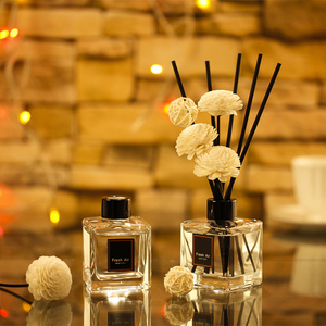 Nouveau diffuseur de parfum sans flamme 150 ml avec bâtonnets en rotin, design boule de lavande, parfum d'ambiance pour la maison, désodorisant pour toilettes - Product Image 1