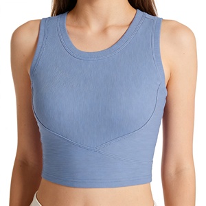 Women's Cropped Short <strong>Top</strong> with Chest Cushion Sports Vest - Product Image 1