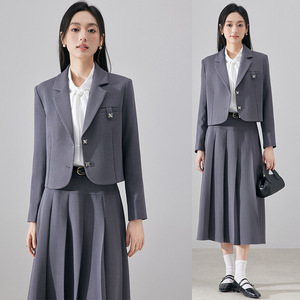 Women's Suit Set Long Skirt Elegant Anti-Wrinkle Wool Blend Formal Wear For Work Commute - Product Image 1