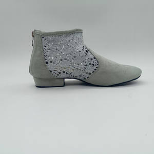 Stivali da Ballo in Pizzo Grigio per Donne, alla Moda per Jazz e Salsa, Tacco Piatto, Suola Morbida in Camoscio per <span class=keywords><strong>Ballerine</strong></span> - Product Image 2