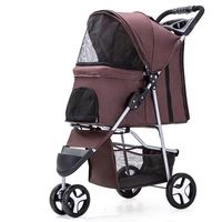 Chariot pour animaux de compagnie pliable à 3 roues, grand, imperméable, en aluminium, pour chat et chien, poussette de voyage, design détachable, chariot pliable portable