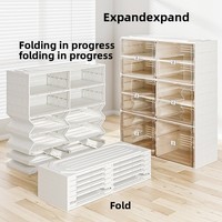 Meuble à chaussures en plastique intégré transfrontalier, pliable, anti-poussière, sans installation