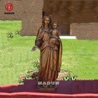 Décoration d'église religieuse Bronze Vierge Marie avec un bébé Statue à vendre