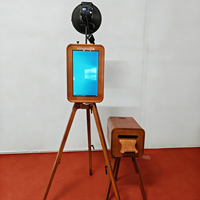 Photomaton rétro en bois double face pour selfies, appareil photo instantané vintage pour mariage, imprimante, télécommande, garantie de 2 ans