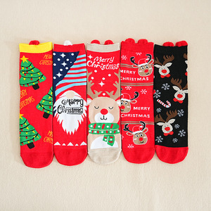 Calcetines de media pantorrilla para otoño e invierno, con diseño navideño de dibujos animados de Papá Noel, renos y copos de nieve, para mujeres y hombres. - Product Image 3