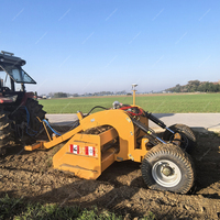 Niveleuse agricole télescopique tractée par tracteur avec contrôle GNSS RTK ou laser en option, niveleuse de terrain avec roues