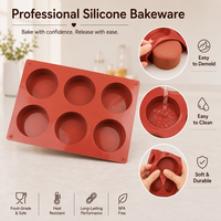 Moule de cuisson rond en silicone de qualité alimentaire, moule à gâteau mousse, plateau pour savon fait main, résistant à la chaleur, antiadhésif, facile à nettoyer