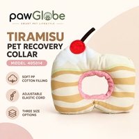 Collier de récupération pour chats en forme de tranche de gâteau Tiramisu, anti-léchage quotidien, vente en gros, vente au détail, OEM, ODM, marque privée PawGlobe