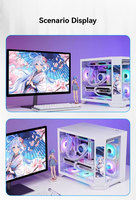 Gaming PC Case EATX ATX Mid Tower PC Case Tempered Glass RGB Computer Case for Desktop Gaming PC