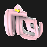 Anillo de Castidad Masculino con Orificio de Ventilación en Color Rosa Contrastante, Jaula para Pene, Anillo para Pene, Juguetes Sexuales con 4 Anillos para Pene, Juego para Adultos para Hombres