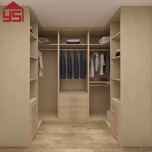 Tailored European Style Light Oak Wood Grain Laminate Walk-in <strong>Wardrobe</strong> <strong>Large</strong> Capacity for Villa - Product Image 3