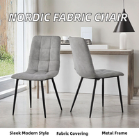 Chaise de salle à manger d'intérieur rembourrée en tissu, marque Wancheng, moderne et bon marché, avec pieds en fer, vente en gros