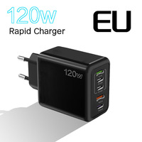 Pengisi Daya Ponsel Baru PD45W 5V2.4A Standar Eropa Amerika Adaptor Multi-Port 3-USB Pengisian Daya 0.5A Sirkuit Pendek EU