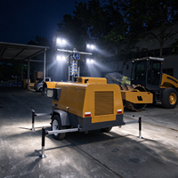Tour d'éclairage portable 5m-9m, générateur diesel, démarrage automatique et levage à distance, super silencieux pour l'éclairage des sites de secours en cas de tremblement de terre