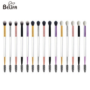 Double tête transparent <span class=keywords><strong>acrylique</strong></span> poignée mascara baguette cils spoolie brosse de nettoyage ombre à paupières mélange brosse de maquillage - Product Image 1